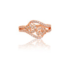 Rose Gold Plated | American Diamond Studded | Adjustable | Finger Ring for Women and Girls, Style 4