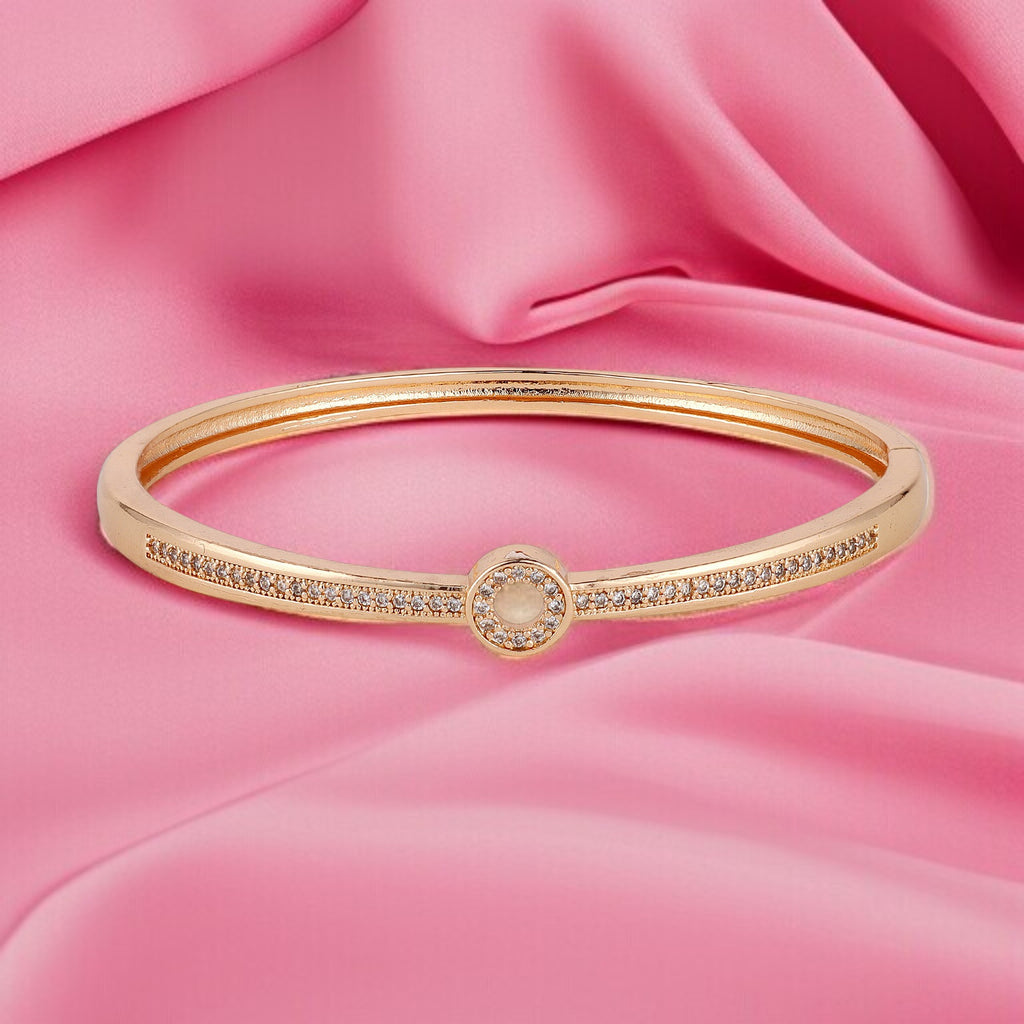 Rose Gold kada  with Sparkling Round Motif with  Sleek & Stylish for women & girls  |Office Wear |  Minimalist Appeal