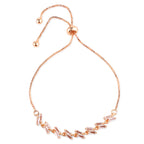Nilu's Collection Rose Gold Plated Adjustable Bracelet With American Diamond For Women And Girls | Anti-Tranish | Anti-Allergy | Office Wear