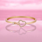 Rose Gold Infinity Heart Shape kada with Love Bracelet for Women & girls | Sleek Finish |Office Wear |  Minimalist Appeal