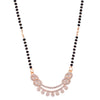 Nilu's Collection Rose Gold Plated CZ Stones Mangalsutra with Black Beads for Women