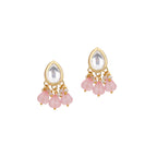 Traditional Necklace with Elegant Triple-Layer Pink Moti Pearl Beads and Decorative Pendant And Pair Of Earrings For Girls And Womens