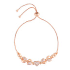 Nilu's Collection Rose Gold Plated Adjustable Heart Bracelet With American Diamond  for Womenand Girls | Anti-Allergy | Anti-Tranish | Office Wear