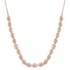 Nilu’s Collection Rose Gold Plated Necklace Set with Matching Earrings | Adjustable Chain | Premium AD Stone Jewelry for Women and Girls