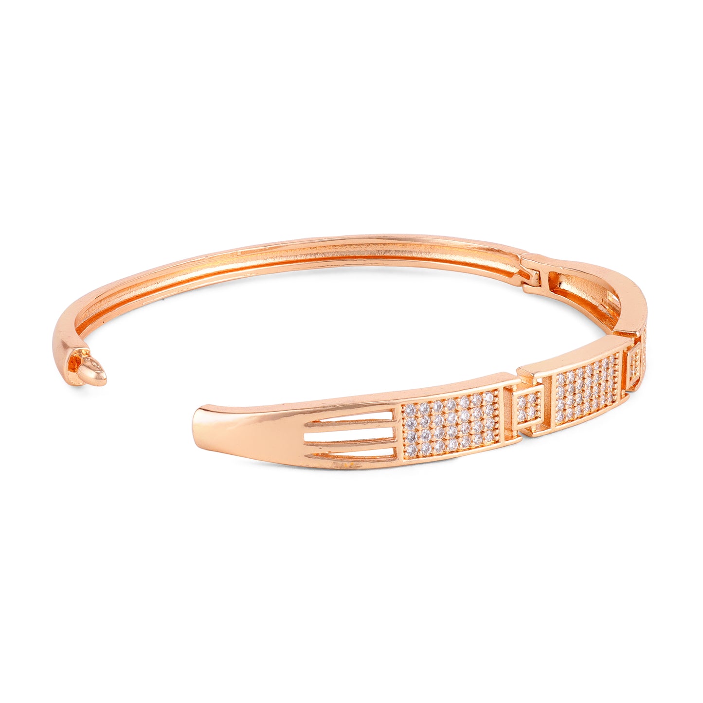Nilu's Collection Rose Gold Plated With American Diamond kada Bracelet For Women And Girls |Anti- Tranish | Anti- Allergy | Office Wear