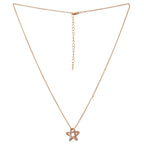 American Diamond -Studded Star Pendant Necklace| Rose Gold Plated Pendant with Chain| Fashion Jewellery for Women