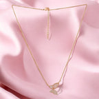 American Diamond Rose Gold Plated Butterfly Designer Pendant with Chain for Girls