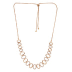 Rose Gold Plated AD Stone Necklace And Pair Of Earrings for Women | Special Ocassion, Wedding, Dating | Anti Tarnish | Anti Allergy | Necklace and Earring Set | Gift for Her