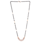 Nilu's Collection Rose Gold Plated CZ Stones Mangalsutra with Black Beads for Women