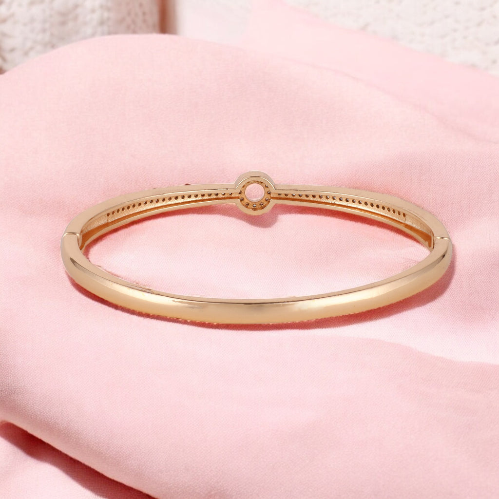 Rose Gold kada  with Sparkling Round Motif with  Sleek & Stylish for women & girls  |Office Wear |  Minimalist Appeal