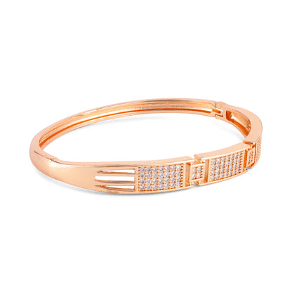Nilu's Collection Rose Gold Plated With American Diamond kada Bracelet For Women And Girls |Anti- Tranish | Anti- Allergy | Office Wear