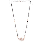Nilu's Collection Rose Gold Plated Mangalsutra with Motif & Black Beads for Women