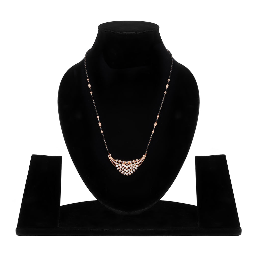 Nilu's Collection Rose Gold Plated Mangalsutra With American Diamond For Women |Traditional & Modern Look | Office Wear | Gift For Wife