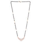 Nilu's Collection Rose Gold Plated Mangalsutra with Black Beads For Women