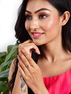 Rose Gold Plated | Adjustable| American Diamond Studded | Finger Ring for Women and Girls, Style 1