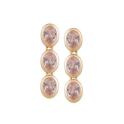 Nilu’s Collection Rose Gold Plated Necklace Set with Matching Earrings | Adjustable Chain | Premium AD Stone Jewelry for Women and Girls