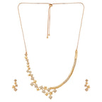 Rose Gold Plated Cubic Necklace Set with Earrings | American Diamond for Women & Girl | Gift For her