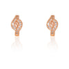 18k Rose Gold Plated Clip On Hoop Earrings, Latest Fancy Stylish Zircon Copper Bali Earrings for Women and Girls (Hollow)