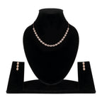 Nilu’s Collection Rose Gold Plated Necklace Set with Matching Earrings | Adjustable Chain | Premium AD Stone Jewelry for Women and Girls