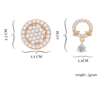 Nilu's Collection Rose Gold Plated Combo Round &  Drop Earrings With American Diamond For Women & Girls