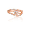 Rose Gold Plated | Adjustable| American Diamond Studded | Finger Ring for Women and Girls, Style 1