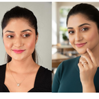 Nilu's Collection Rose Gold Plated Heart Pendant and  Finger Ring With American Diamond for Women & Girls