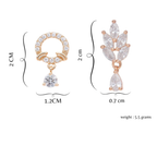 Nilu's Collection Rose Gold Plated Comb Earrings With American Diamond For Women & Girls