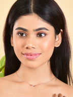 Nilu's Collection Rose Gold Plated Infinity Pendant Necklace with American Diamond Stones For Women & Girls | Lightweight| Anti-Tarnish | Anti- Tarnish | Office Wear