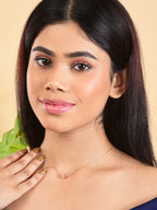 American Diamond Rose Gold Plated Pendant Necklace Set for Girls and Women