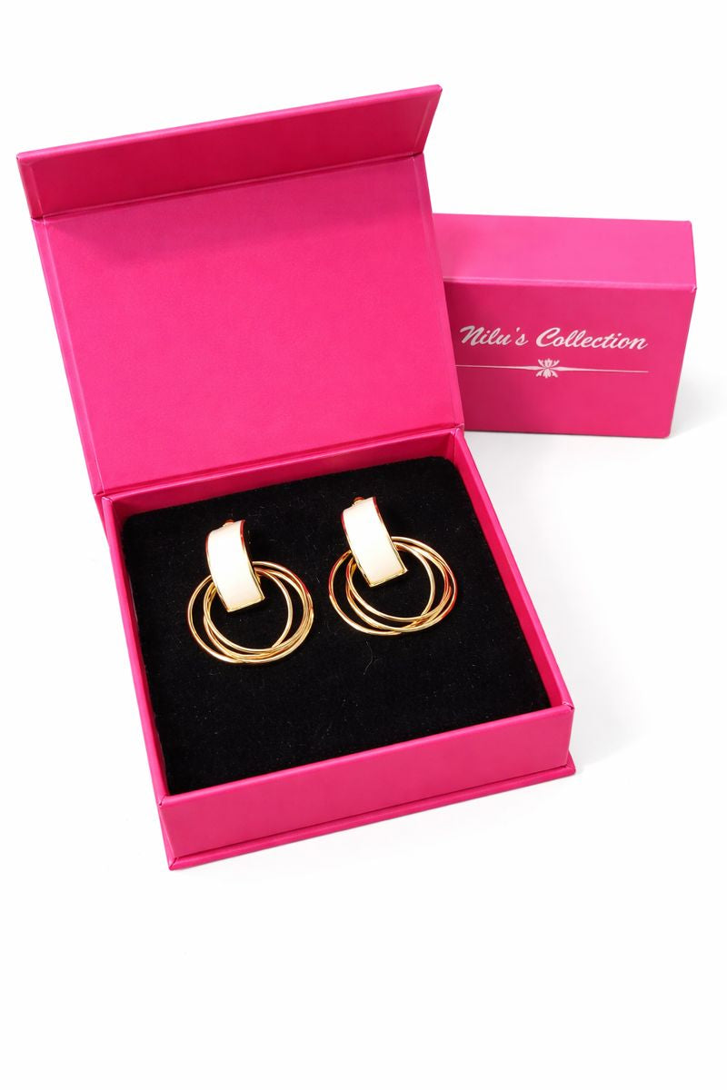 Gift Gold Plated Earrings Set For Women And Girls