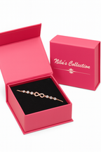 Gift Rose Gold Plated Infinity & Heart Shape Bracelet for Women & Girls