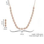 Nilu’s Collection Rose Gold Plated Necklace Set with Matching Earrings | Adjustable Chain | Premium AD Stone Jewelry for Women and Girls