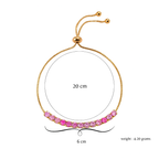 Nilu's Collection Rose Gold Plated Bracelet With Adjustable Slider Chain for Women & Girls( Pink)