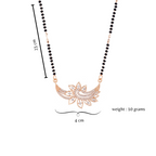 Nilu's Collection Rose Gold Plated Mangalsutra with Motif & Black Beads for Women