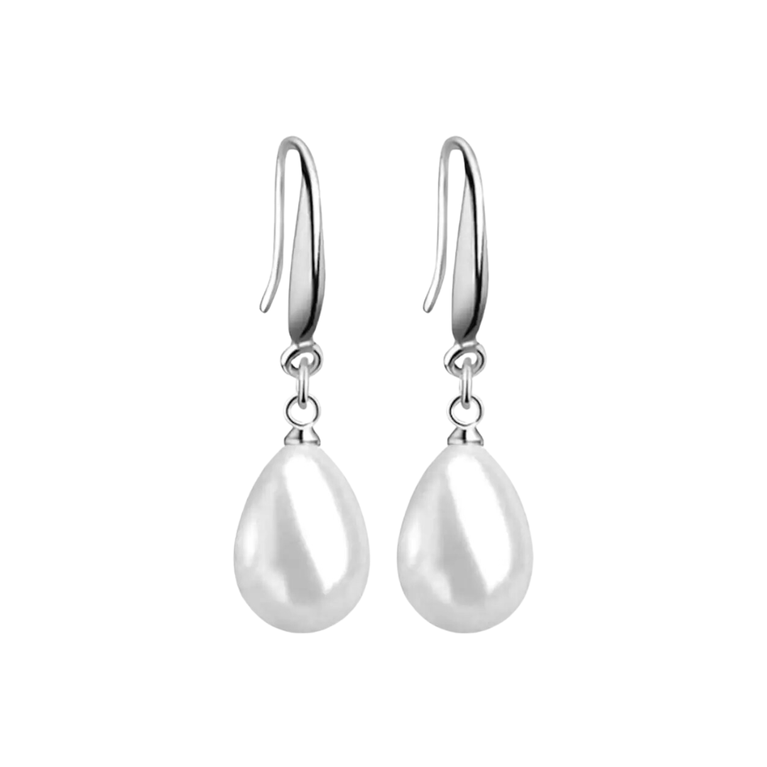 Nilu's Collection White Cherry Pearl Stylish Fancy Drop Earrings for Women and Girl