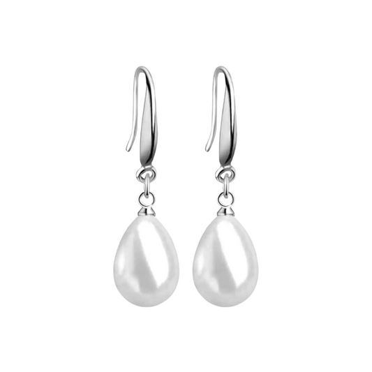 Nilu's Collection White Cherry Pearl Stylish Fancy Drop Earrings for Women and Girl