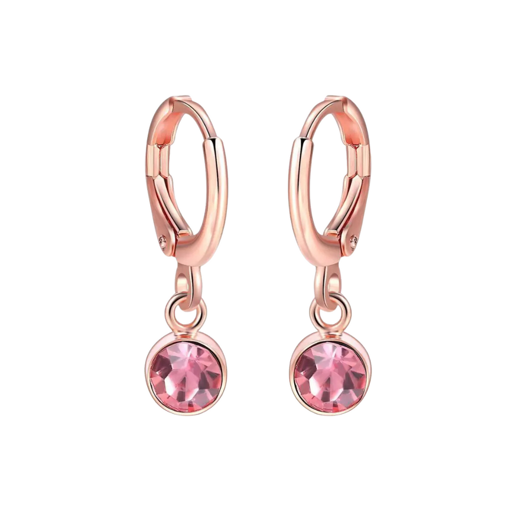 Top Quality Classical 18K Rose Gold Plated CZ jewelry Earrings For Women/Girl Crystal Alloy Drops & Danglers, Clip-on Earring
