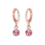 Top Quality Classical 18K Rose Gold Plated CZ jewelry Earrings For Women/Girl Crystal Alloy Drops & Danglers, Clip-on Earring