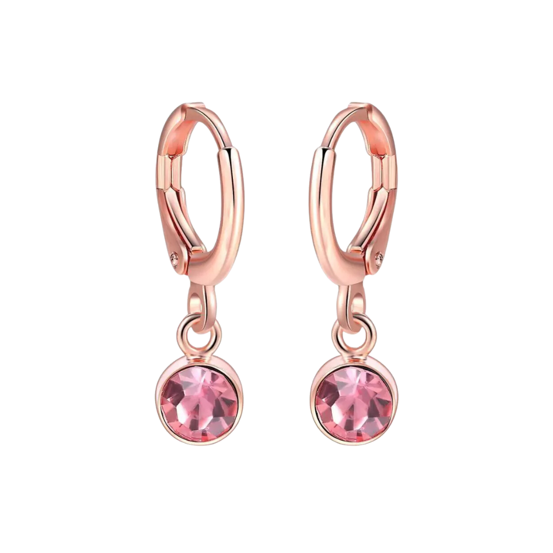 Top Quality Classical 18K Rose Gold Plated CZ jewelry Earrings For Women/Girl Crystal Alloy Drops & Danglers, Clip-on Earring