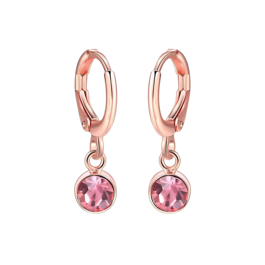 Top Quality Classical 18K Rose Gold Plated CZ jewelry Earrings For Women/Girl Crystal Alloy Drops & Danglers, Clip-on Earring