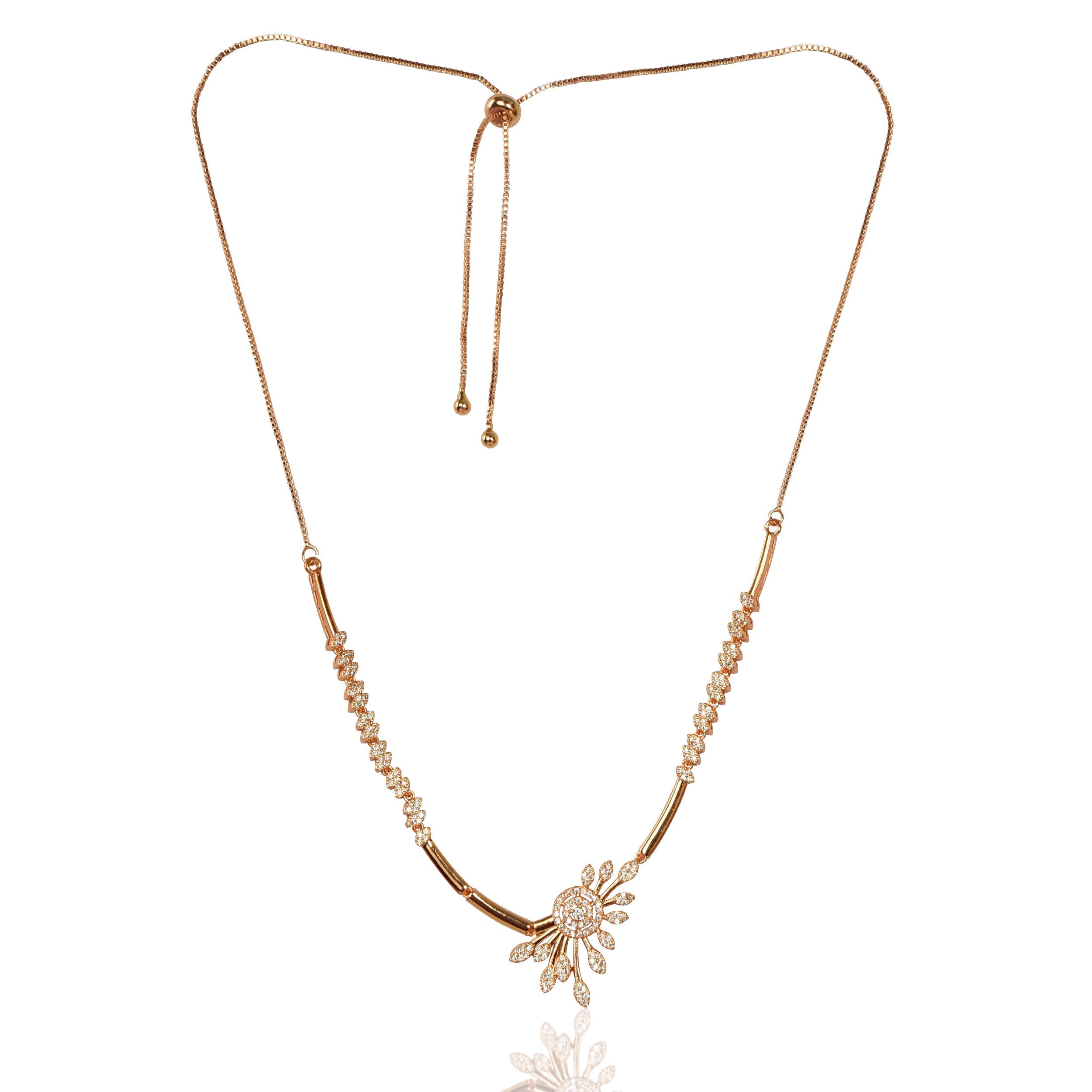 Premium Quality Rose Gold Plated Jewellery Set with AD stone | Anti Tarnish | Anti Allergy