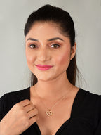 Nilu’s Collection Rose Gold Plated Heart Shape Pendant  for Women and Girls