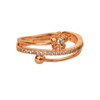 Rose Gold Plated | American Diamond Studded | Adjustable | Finger Ring for Women and Girls, Style 6