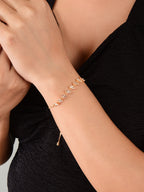 Nilu's Collection Rose Gold Plated Adjustable Bracelet With American Diamond For Women And Girls | Anti-Tranish | Anti-Allergy | Office Wear