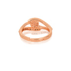 Rose Gold Plated | American Diamond Studded | Adjustable | Finger Ring for Women and Girls