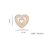 Nilu's Collection Rose Gold Plated Double Heart Stud Earrings with American Diamond For Women And Girls | Anti-Tranish | Anti-Allergy | Office Wear