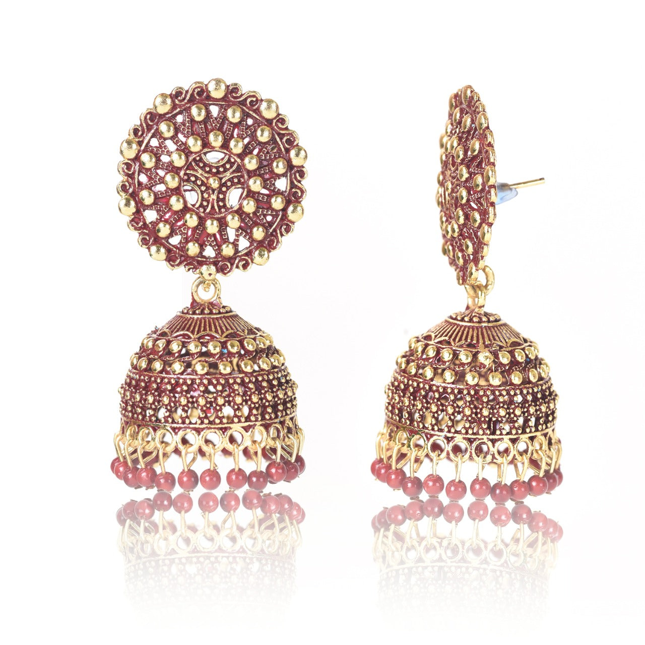 Ethnic Oxidised Jhumka Earring, Long Hangings Traditional Alloy Jhumki Earrings for Women & Girls