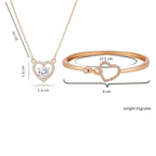 Nilu's Collection Rose Gold Plated Heart Necklace and Kada Bracelet Set for Women & Girls