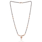 American Diamond Rose Gold Plated Designer Mangalsutra Pendant for Girls and Women (With Chain)