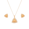 nilu's collection Rose Gold-Plated Geometric Pendant & Stud Earrings Set for Women | gift for her | gift for women & girl